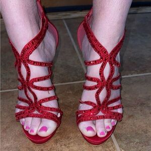 Elegant Red Strappy Women's Sandals